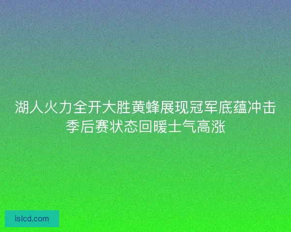 湖人火力全开大胜黄蜂展现冠军底蕴冲击季后赛状态回暖士气高涨