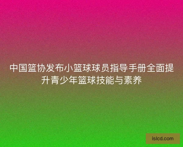 中国篮协发布小篮球球员指导手册全面提升青少年篮球技能与素养